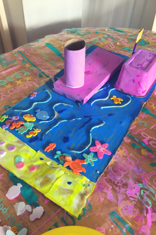 Messy Crafts For Kids - Model Boats and Sea